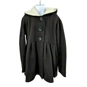 Scooter Brown Jacket Sherpa Hoodie Ruffle‎